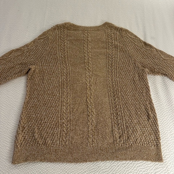 Lands' End Women's Tan Cable Knit Sweater Size 2X - Picture 5 of 7